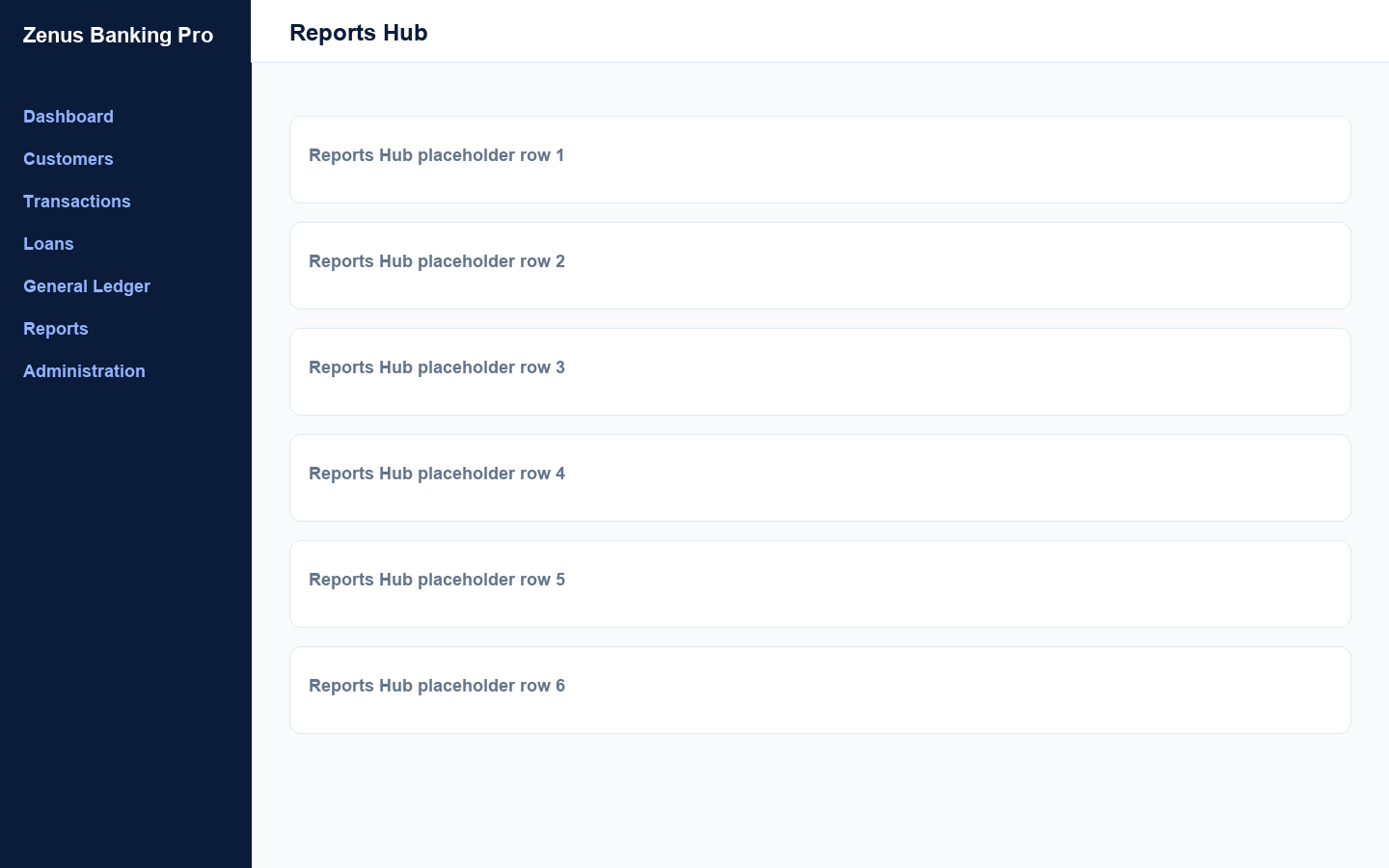 Reports hub