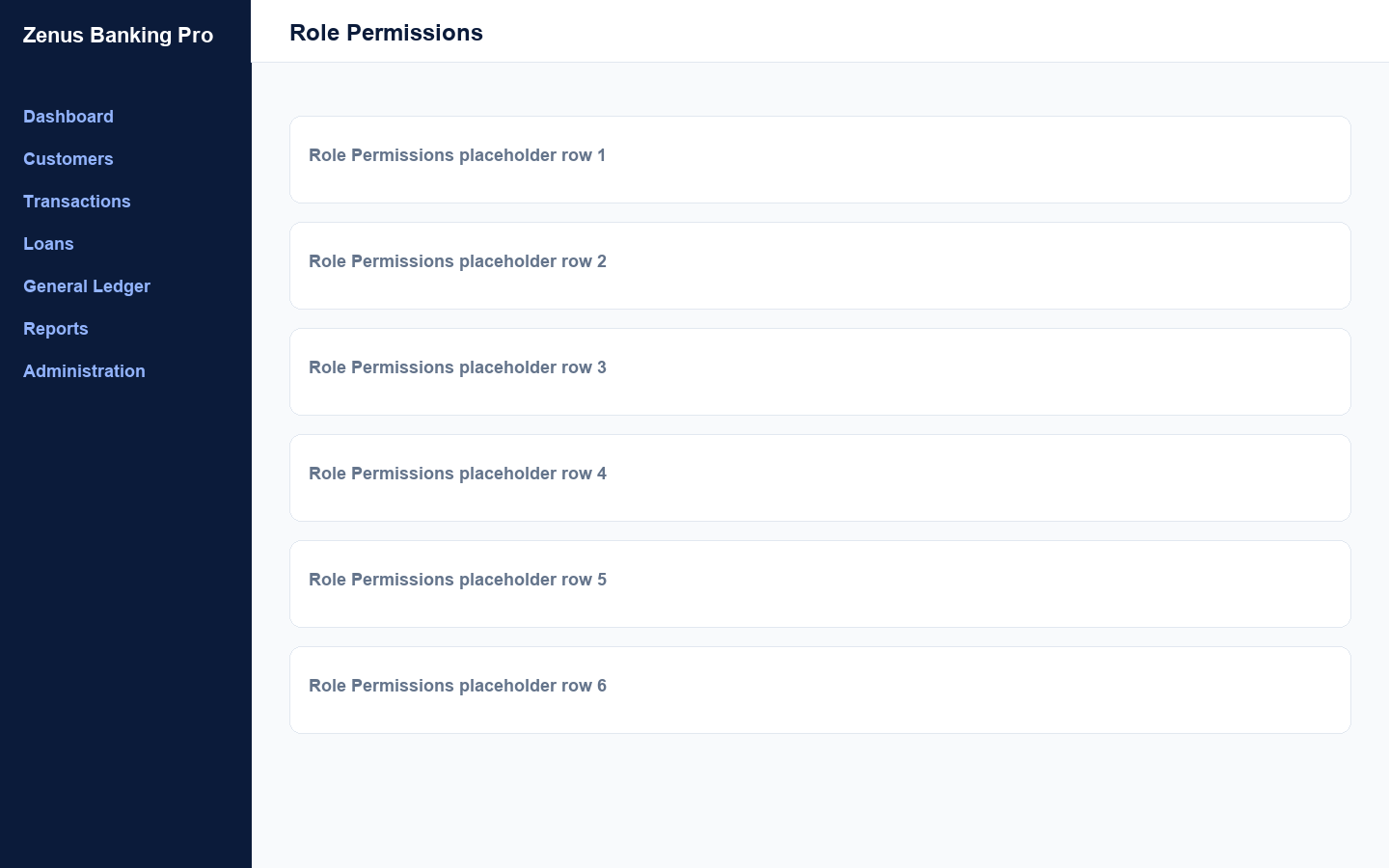 Role permissions matrix